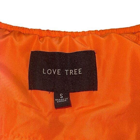 Love Tree Black Orange Lined Full Zip Classic Bomber Jacket Ladies Small - Picture 4 of 11